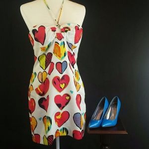 David Meister Heart Print Dress Size 10